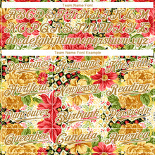 Load image into Gallery viewer, Custom Red Old Gold-White 3D Pattern Design Northeast China Big Flower Authentic Baseball Jersey