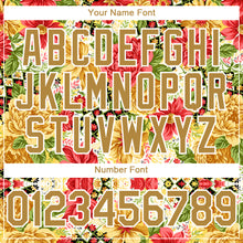 Load image into Gallery viewer, Custom Red Old Gold-White 3D Pattern Design Northeast China Big Flower Authentic Baseball Jersey