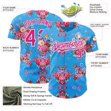 Загрузить изображение в средство просмотра галереи, Custom Electric Blue Hot Pink-White 3D Pattern Design Northeast China Big Flower Authentic Baseball Jersey