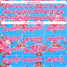 Загрузить изображение в средство просмотра галереи, Custom Electric Blue Hot Pink-White 3D Pattern Design Northeast China Big Flower Authentic Baseball Jersey