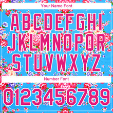 Загрузить изображение в средство просмотра галереи, Custom Electric Blue Hot Pink-White 3D Pattern Design Northeast China Big Flower Authentic Baseball Jersey