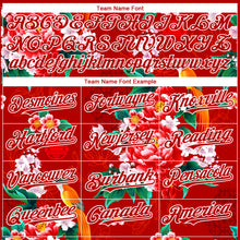 Load image into Gallery viewer, Custom Red White 3D Pattern Design Northeast China Big Flower Authentic Baseball Jersey