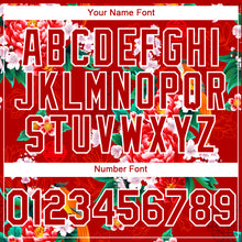 Load image into Gallery viewer, Custom Red White 3D Pattern Design Northeast China Big Flower Authentic Baseball Jersey