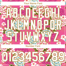 Load image into Gallery viewer, Custom Hot Pink White-Old Gold 3D Pattern Design Northeast China Big Flower Authentic Baseball Jersey