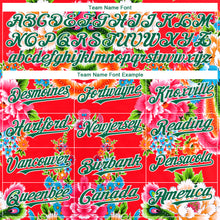 Load image into Gallery viewer, Custom Red Kelly Green-White 3D Pattern Design Northeast China Big Flower Authentic Baseball Jersey