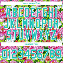 Загрузить изображение в средство просмотра галереи, Custom Pink Aqua-White 3D Pattern Design Northeast China Big Flower Authentic Baseball Jersey