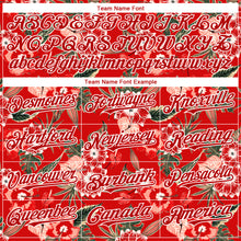 Load image into Gallery viewer, Custom Red White 3D Pattern Design Northeast China Big Flower Authentic Baseball Jersey