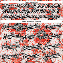 Load image into Gallery viewer, Custom Red Black-White 3D Pattern Design Northeast China Big Flower Authentic Baseball Jersey