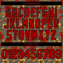 Charger l'image dans la galerie, Custom Olive Red-Black 3D Pattern Design Northeast China Big Flower Authentic Baseball Jersey