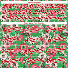 Load image into Gallery viewer, Custom Grass Green Red-White 3D Pattern Design Northeast China Big Flower Authentic Baseball Jersey