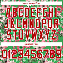 Load image into Gallery viewer, Custom Grass Green Red-White 3D Pattern Design Northeast China Big Flower Authentic Baseball Jersey