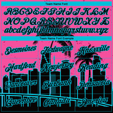 Загрузить изображение в средство просмотра галереи, Custom Pink Lakes Blue-Black 3D Pattern Design Miami Palm Trees City Edition Performance T-Shirt