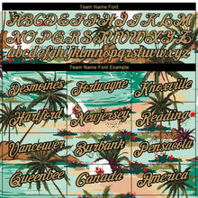 Load image into Gallery viewer, Custom Aqua Old Gold-Black 3D Pattern Design Hawaii Palm Trees And Flowers Performance T-Shirt