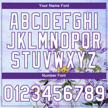 Load image into Gallery viewer, Custom Purple White 3D Pattern Design Flowers Performance T-Shirt