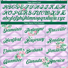 Load image into Gallery viewer, Custom Purple Kelly Green-White 3D Pattern Design Flowers Performance T-Shirt
