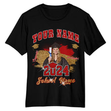 Laden Sie das Bild in den Galerie-Viewer, Custom Black Red-White 3D Graduation Performance T-Shirt