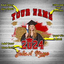 Load image into Gallery viewer, Custom White Red-Black 3D Graduation Performance T-Shirt