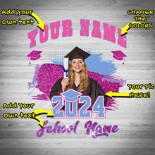Charger l'image dans la galerie, Custom White Pink-Light Blue 3D Graduation Performance T-Shirt