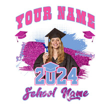 Charger l'image dans la galerie, Custom White Pink-Light Blue 3D Graduation Performance T-Shirt