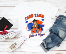 Laden Sie das Bild in den Galerie-Viewer, Custom White Orange-Royal 3D Graduation Performance T-Shirt