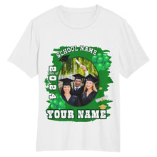 Laden Sie das Bild in den Galerie-Viewer, Custom White Green 3D Graduation Performance T-Shirt