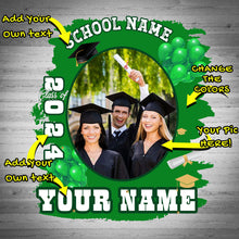 Laden Sie das Bild in den Galerie-Viewer, Custom White Green 3D Graduation Performance T-Shirt
