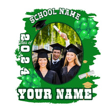 Laden Sie das Bild in den Galerie-Viewer, Custom White Green 3D Graduation Performance T-Shirt