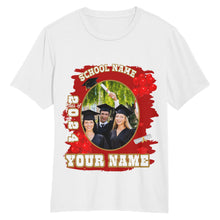 Laden Sie das Bild in den Galerie-Viewer, Custom White Old Gold 3D Graduation Performance T-Shirt