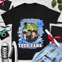 Laden Sie das Bild in den Galerie-Viewer, Custom Black White-Navy 3D Graduation Performance T-Shirt