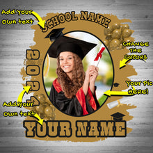 Laden Sie das Bild in den Galerie-Viewer, Custom Black Old Gold 3D Graduation Performance T-Shirt