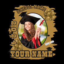 Laden Sie das Bild in den Galerie-Viewer, Custom Black Old Gold 3D Graduation Performance T-Shirt