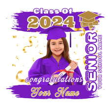 Load image into Gallery viewer, Custom White Purple-Old Gold 3D Graduation Performance T-Shirt