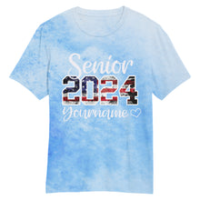 Load image into Gallery viewer, Custom Light Blue USA Flag-White 3D Graduation Performance T-Shirt