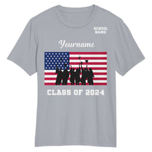 Load image into Gallery viewer, Custom Gray White 3D Graduation Performance T-Shirt