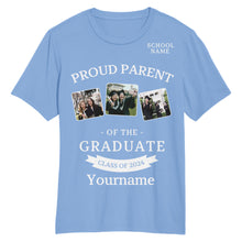 Load image into Gallery viewer, Custom Light Blue White 3D Graduation Performance T-Shirt