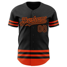 Загрузить изображение в средство просмотра галереи, Custom Black Orange Line Authentic Baseball Jersey