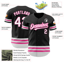 Charger l'image dans la galerie, Custom Black White-Pink Line Authentic Baseball Jersey