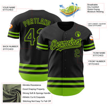 Charger l'image dans la galerie, Custom Black Neon Green Line Authentic Baseball Jersey