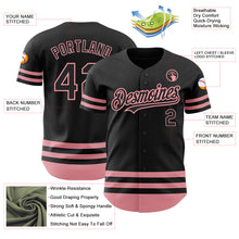 Загрузить изображение в средство просмотра галереи, Custom Black Medium Pink Line Authentic Baseball Jersey
