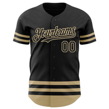 Charger l'image dans la galerie, Custom Black Vegas Gold Line Authentic Baseball Jersey