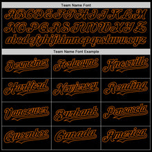 Load image into Gallery viewer, Custom Black Texas Orange Line Authentic Baseball Jersey