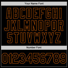 Load image into Gallery viewer, Custom Black Texas Orange Line Authentic Baseball Jersey