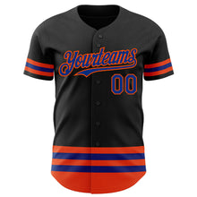Загрузить изображение в средство просмотра галереи, Custom Black Royal-Orange Line Authentic Baseball Jersey