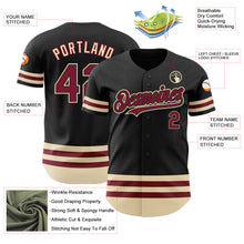 Load image into Gallery viewer, Custom Black Crimson-Cream Line Authentic Baseball Jersey