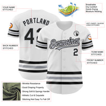 Charger l'image dans la galerie, Custom White Black-Gray Line Authentic Baseball Jersey