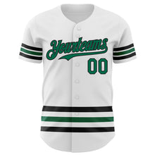 Charger l'image dans la galerie, Custom White Kelly Green-Black Line Authentic Baseball Jersey
