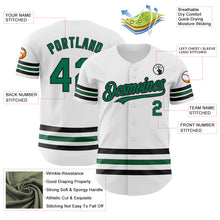 Charger l'image dans la galerie, Custom White Kelly Green-Black Line Authentic Baseball Jersey