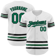Charger l'image dans la galerie, Custom White Kelly Green-Black Line Authentic Baseball Jersey