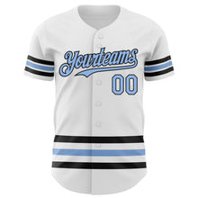 Charger l'image dans la galerie, Custom White Light Blue-Black Line Authentic Baseball Jersey