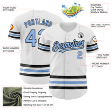 Charger l'image dans la galerie, Custom White Light Blue-Black Line Authentic Baseball Jersey